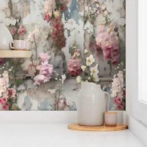 Wallpaper in Springtime Reverie Vintage Cottage Floral Wall Art
