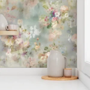 Wallpaper in Timeless Spring Vintage Cottage Floral Farmhouse Art