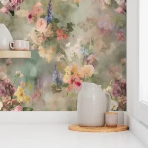 Wallpaper in Cottage Blooms Classic Watercolor Floral Patterns