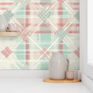 Wallpaper in Vintage Charm Farmhouse Cottagecore Tartan Elegance