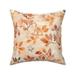 Throw Pillow in Golden Romance Autumn Leaves Pattern