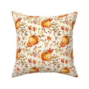Throw Pillow in Pumpkin Harvest Pattern