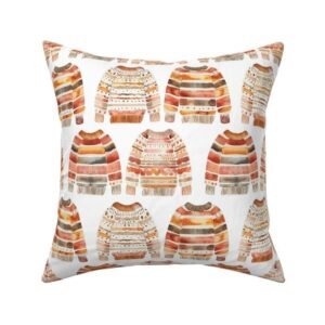 Throw Pillow in Autumn Cotton Sweatshirts Pattern