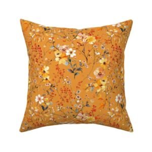 Throw Pillow in Autumn Blossom Breeze