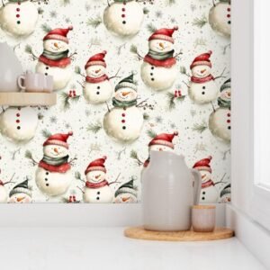 Wallpaper in Retro Holiday Magic Snowy Days & Frosty Friends