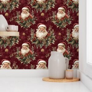 Wallpaper in Timeless Holiday Charm Vintage Santa Pattern