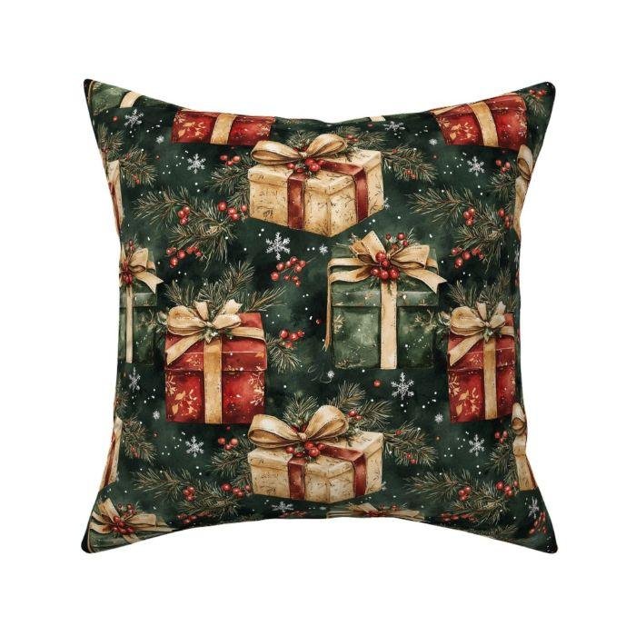 Throw Pillow in Retro Holiday Presents Classic Christmas Style