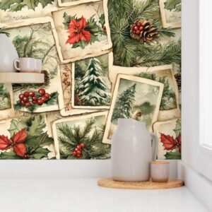 Wallpaper in Lovely Christmas Memories Retro Collage Design