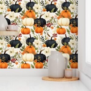 Wallpaper in Whimsical Boho Pumpkin Autumn Nights
