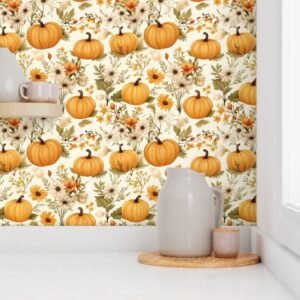 Wallpaper in Autumn Boho Pumpkin Magic