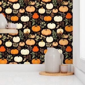 Wallpaper in Boho Autumn Pumpkin Dreams