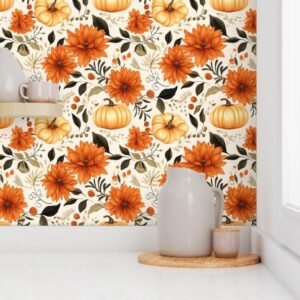 Wallpaper in Rustic Pumpkin Boho Vibes