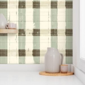 Wallpaper in Midcentury Tartan Farmhouse Charm