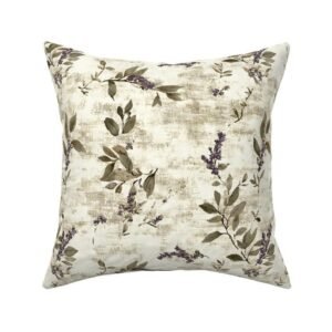Throw Pillow in Whispers of Olive Leaves in Vintage Farmhouse