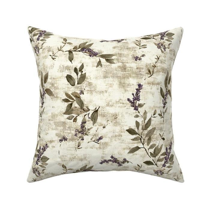 Throw Pillow in Whispers of Olive Leaves in Vintage Farmhouse