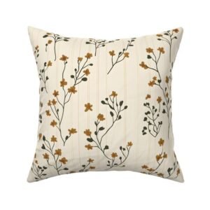 Throw Pillow in Vintage Botanicals with Rustic Farmhouse Soul