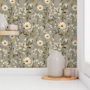 Wallpaper in Whispering Blooms Rustic Boho Cottage Pattern