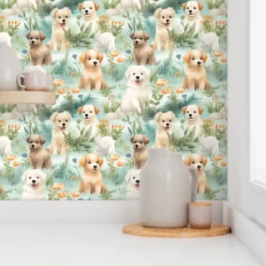Wallpaper in Cheerful Golden Retriever Puppy Dreams