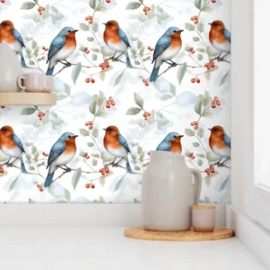 Wallpaper in Cheerful Robin Garden Magic