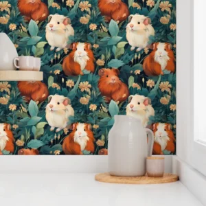 Fabric in Sweet Guinea Pig Dreams Nursery Watercolor Pattern