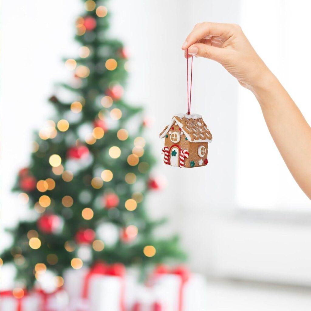 4 Pcs Christmas Gingerbread House Ornaments
