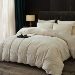 Luxury Cozy Flannel Duvet Cover with Pillow Shams Bedding Collection