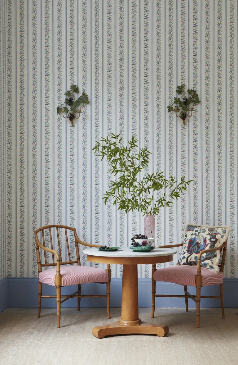 floral stripe Trousseau wallpaper from Dado