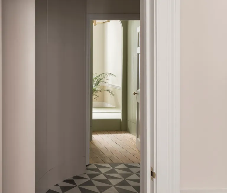 A green and black and white scheme