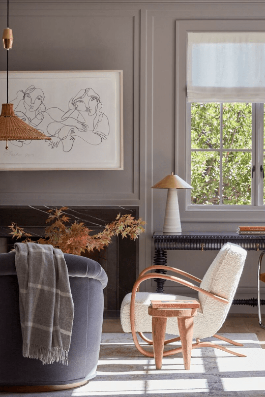 gray walls in living room