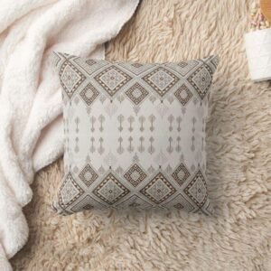 Desert Harmony – Brown Geometric Tribal Throw Pillow