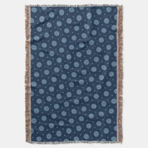 Indigo Spirit: Boho African Geometry Throw Blanket