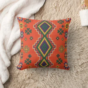 Moroccan Harmony in Orange Throw Pillow
