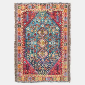 Timeless Tapestry: Colorful Moroccan Heritage Throw Blanket