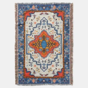 Sands of Time: Heritage Boho Moroccan Art Throw Blanket