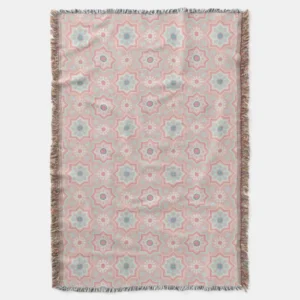 Blush Majesty – Andalusian Moroccan Elegance Throw Blanket