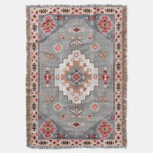 Timeless Threads: Heritage Boho Moroccan Geometry Throw Blanket