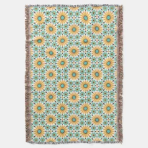 Zellige Radiance: Colorful Andalusian Geometry Throw Blanket