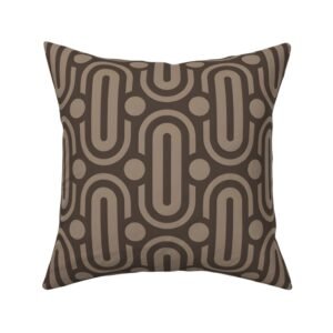 Throw Pillow in Modern Brown Geometry