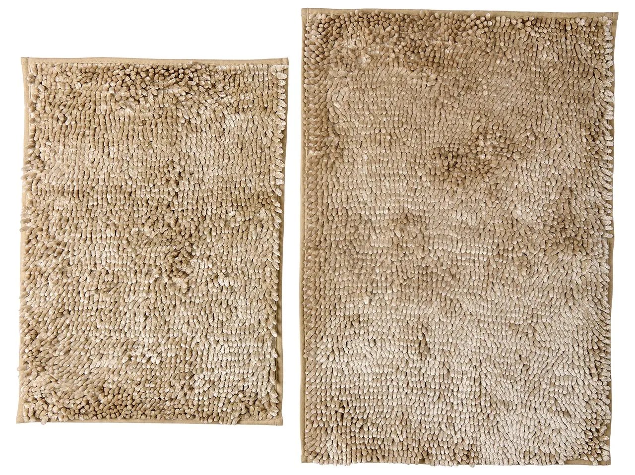 Beige chenille bath rugs