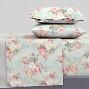 Sheet Set in Blooming Nostalgia Mid-Century Cottage Floral Elegance