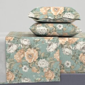 Sheet Set in Blossoms of Yesteryear Vintage Cottage Mid-Century Elegance
