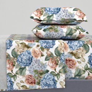 Sheet Set in Heritage Cottage Florals Mid-Century Classic Garden Style