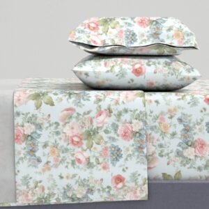 Sheet Set in Mid-Century Bloom Bliss Retro Spring Garden Colors