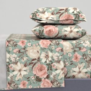 Sheet Set in Mid-Century Blooms Classic Cottage Charm in Lovely Hues