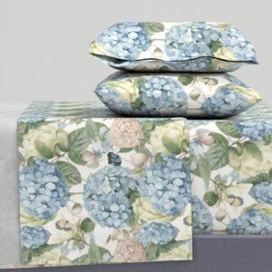 Sheet Set in Mid-Century Cottage Charm Classic Floral Butterflies in Spring