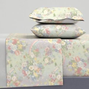 Sheet Set in Retro Cottage Bloom Rainbow-infused Floral Dreams