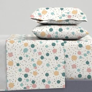Sheet Set in Retro Radiance Vintage-Inspired Colored Circles and Dots Pattern