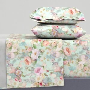 Sheet Set in Retro Revival Timeless Mid-Century Floral Elegance
