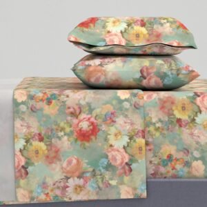 Sheet Set in Springtime Serenade Cottage Mid-Century Floral Symphony