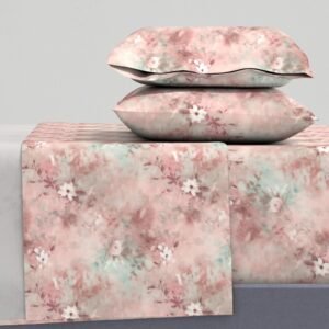 Sheet Set in Timeless Blooms Vintage Mid-Century Cottage Floral Elegance